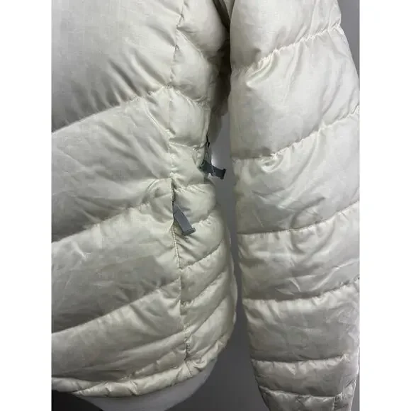 Patagonia Pipe Down Puffer Goose Insulated Coat Off White Women's Medium *Flawed - Picture 7 of 16